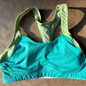 Moving Comfort Aqua and Lime Sports Bra